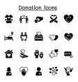 donation icons set graphic design vector image
