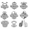 greyscale football logo collection vector image vector image