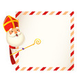 saint nicholas or sinterklaas peek on right side vector image