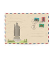 vintage postal envelope with japan stamps vector image vector image