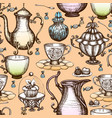 vintage tea seamless pattern vector image vector image