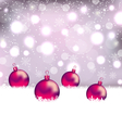 winter cute background with christmas balls vector image