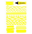 yellow lines and scribbles with highlighter pen vector image