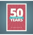 50 year anniversary card vector image