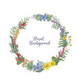 beautiful hand drawn wreath or circular garland vector image