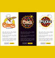 pizzeria with italian recipes promo banners set vector image