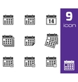 black calendar icons set vector image