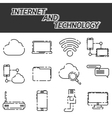 internet and technology icon set vector image
