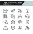legal law and justice icons modern line design vector image