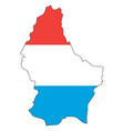 luxembourg map with flag - outline of a state vector image