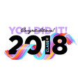 congratulations graduates class of 2018 logo vector image vector image