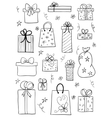 gift boxes set hand drawn sketch vector image vector image