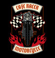 vintage t-shirt cafe racer motorcycle vector image vector image