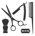 barber icons set vector image