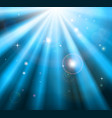 bright blue light rays background vector image