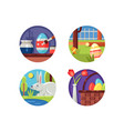 easter icons set vector image vector image