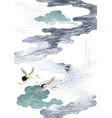 japanese background with hand drawn wave grey vector image vector image