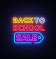 back to school sale neon sign vector image