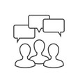 discussion outline icon vector image vector image