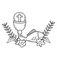 sacred chalice with first communion vector image vector image