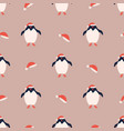 seamless pattern with cute funny penguins vector image vector image