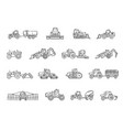 set line icons of tractors vector image