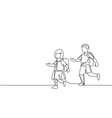 single continuous line drawing elementary school vector image vector image