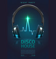 festival poster with music headphones dj mixing vector image