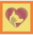 flat shading style icon cat dog heart vector image vector image