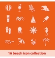 beach icons vector image vector image