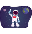 funny cartoon astronaut taking a selfie vector image vector image