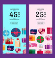 vertical sale banner templates with gift vector image