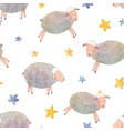watercolor sheep pattern vector image vector image