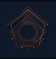 art deco copper abstract line frame background vector image