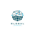global connection logo design symbol vector image vector image