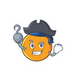 pirate orange fruit cartoon character vector image