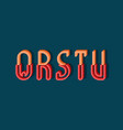 q r s t u orange red 3d letters two parts vector image vector image