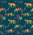seamless exotic pattern with abstract silhouettes vector image