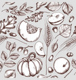 seamless pattern of autumn pattern hand vector image