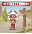 itinerant indian totem and cactus vector image vector image