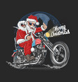 santa claus christmas usa america tour biker motor vector image