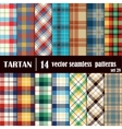 set tartan seamless pattern vector image