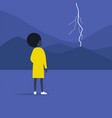 thunderstorm weather and nature young female vector image