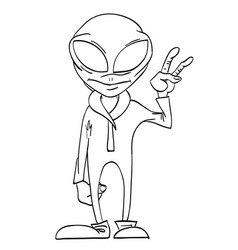 Cartoon image space alien Royalty Free Vector Image