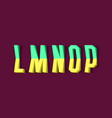 l m n o p yellow green 3d letters two vector image vector image