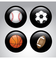 sports balls over gray background vector image vector image