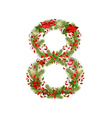 christmas floral tree number 8 vector image