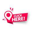 click here modern web banner with pointer icon vector image vector image