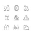 set line icons trash vector image