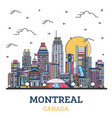outline montreal canada city skyline with colored vector image